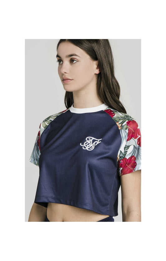 SikSilk Tropical Print Crop T-Shirt – Eclipse & Tropical