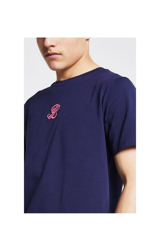 Camiseta con Espalda Cruzada Illusive London - Azul Marino y Camuflaje Rosa Neón