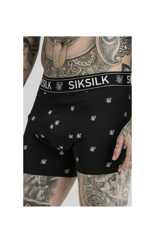 SikSilk Logo Taped Boxer Shorts (2 Pack) - White & Black Pack of 2 Boxers - 1 White pair and 1 Black pair