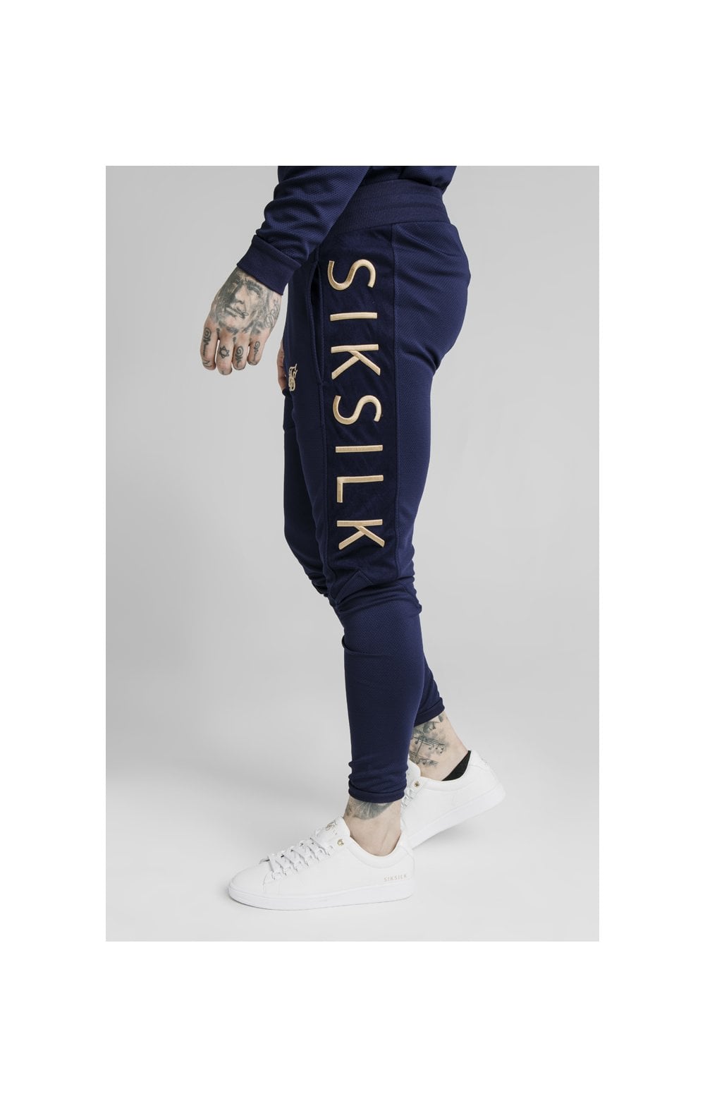 Cargar imagen en el visor de la galería, SikSilk Fitted Panel Cuff Pants - Navy Eclipse (1)