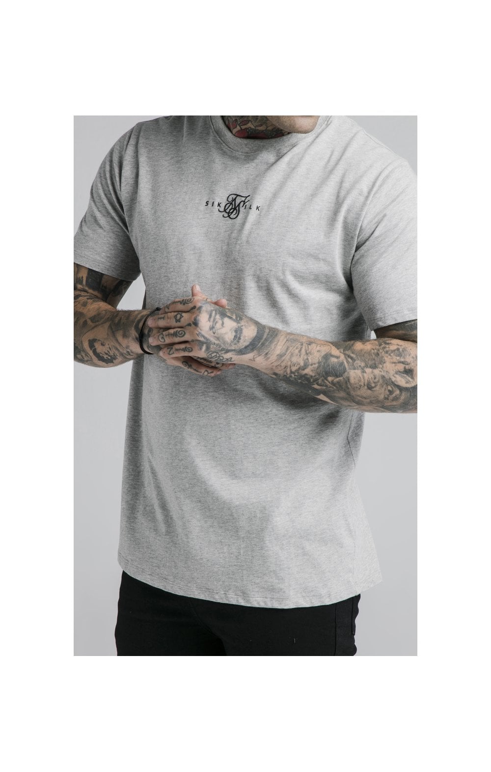 Cargar imagen en el visor de la galería, Grey Marl Essential Muscle Fit T-Shirt (1)