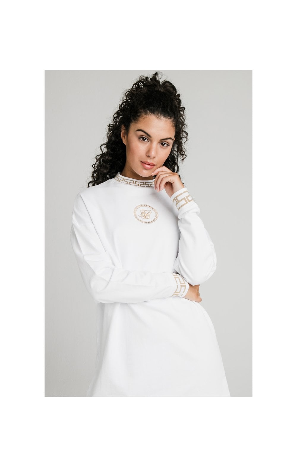 Cargar imagen en el visor de la galería, SikSilk Luxury Sweatshirt Dress - White (1)