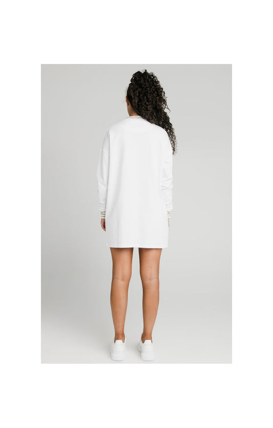 SikSilk Luxury Sweatshirt Dress - White