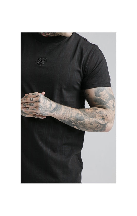 SikSilk S/S Fitted Box Tee - Black & Grey