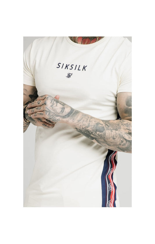 SikSilk S/S Retro Essential Tape Tee - Off White