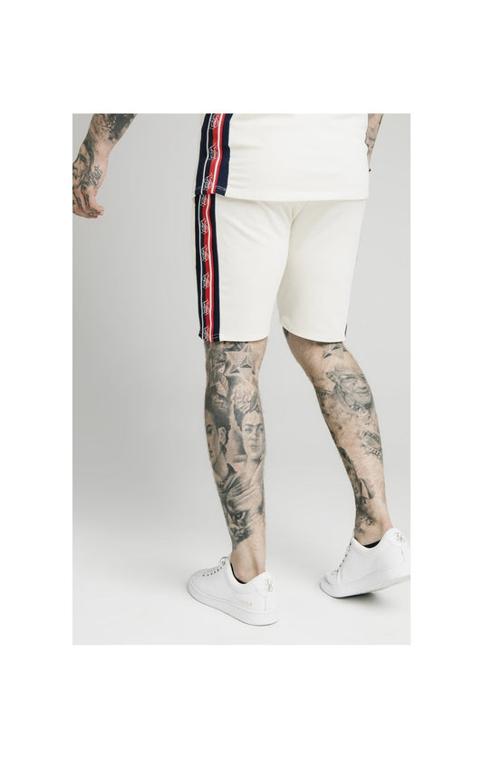 SikSilk Retro Tape Relaxed Shorts - Off White
