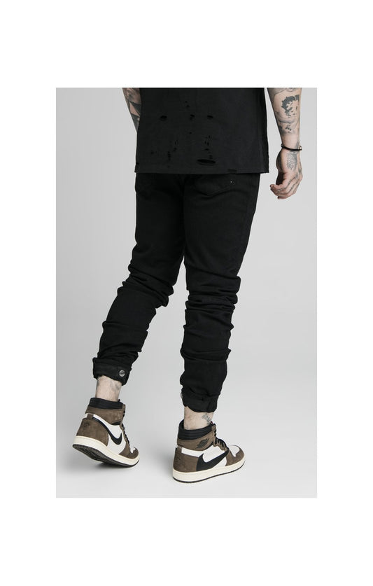 SikSilk Elasticated Strap Cuff Jeans - Black