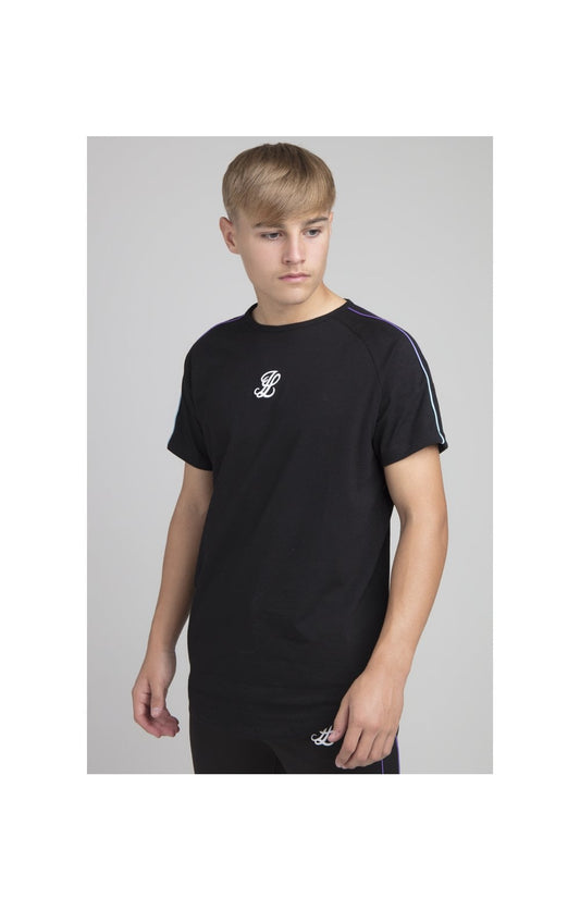 Boys Illusive Black Raglan T-Shirt
