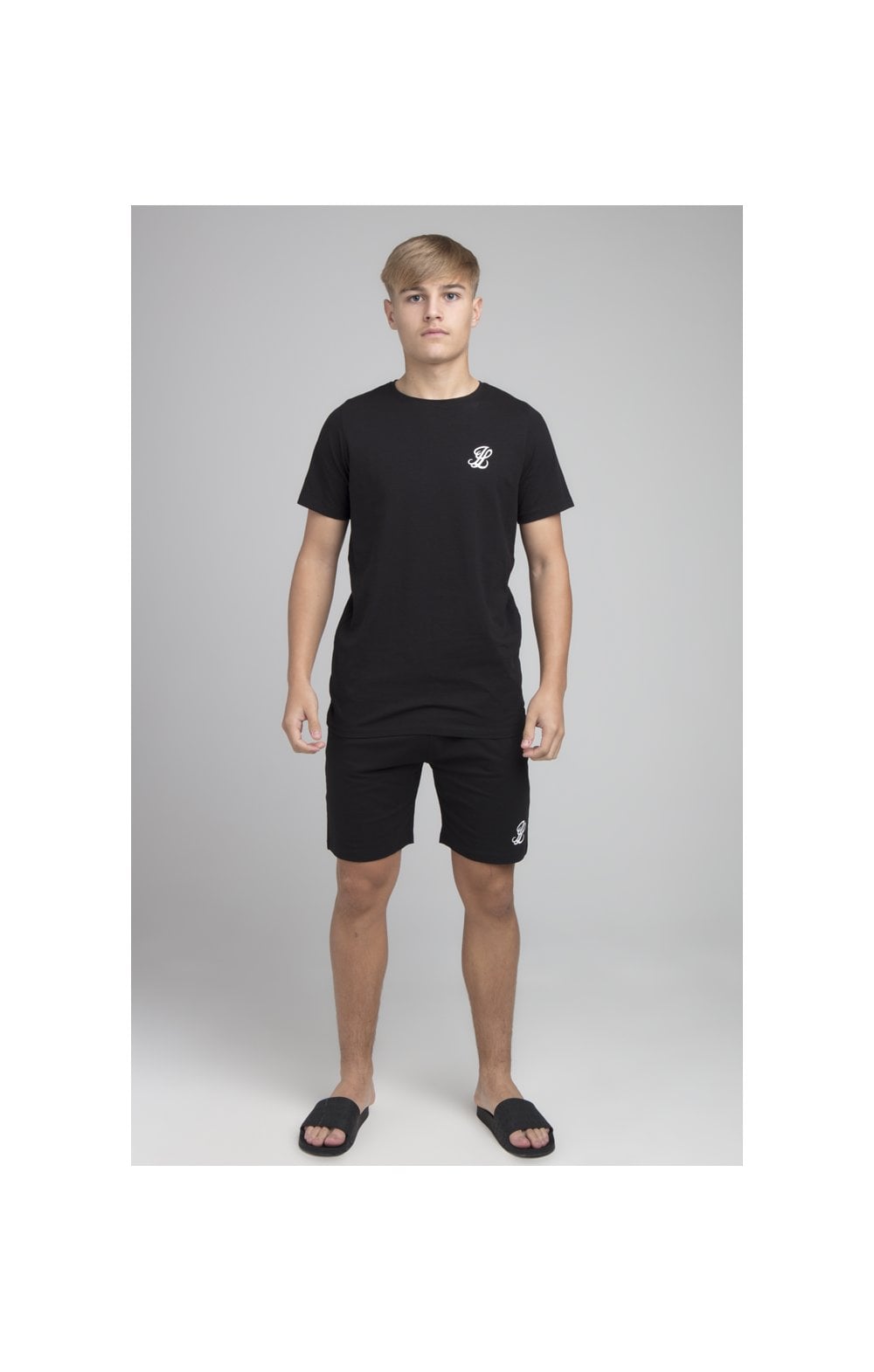 Cargar imagen en el visor de la galería, Boys Illusive Black T-Shirt And Short Twin Set