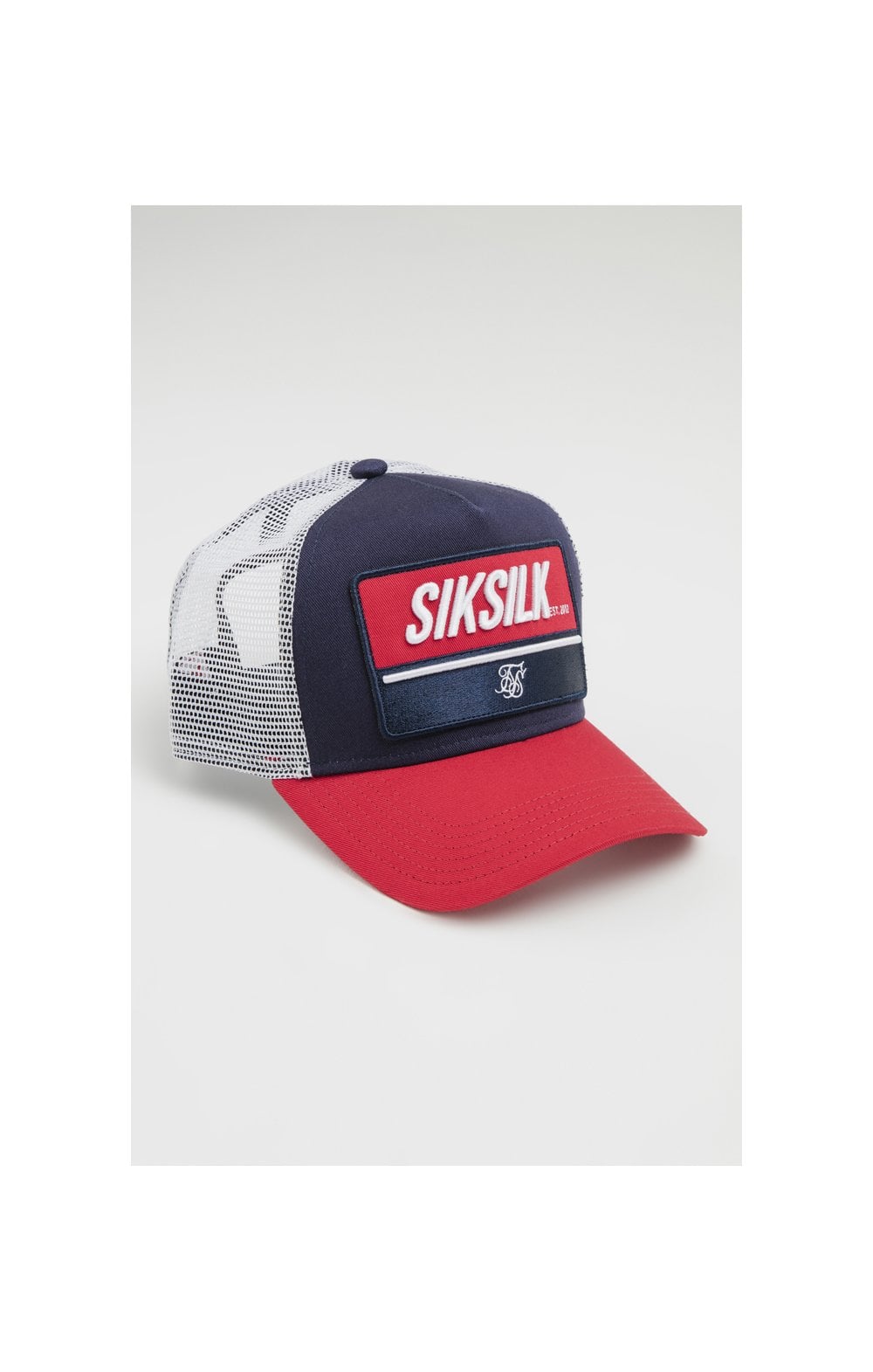 Cargar imagen en el visor de la galería, SikSilk Retro Patch Trucker - Red White &amp; Blue