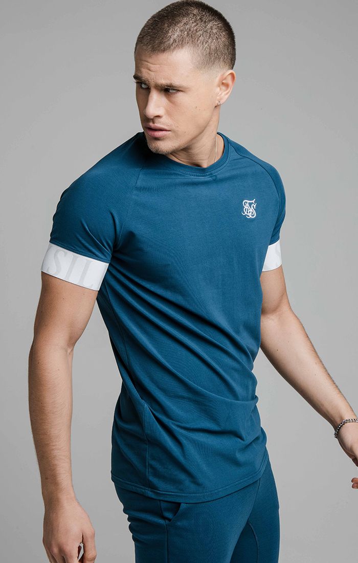 Cargar imagen en el visor de la galería, Navy Dynamic Elastic Cuff T-Shirt