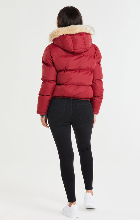 SikSilk Core Cropped Parka - Red