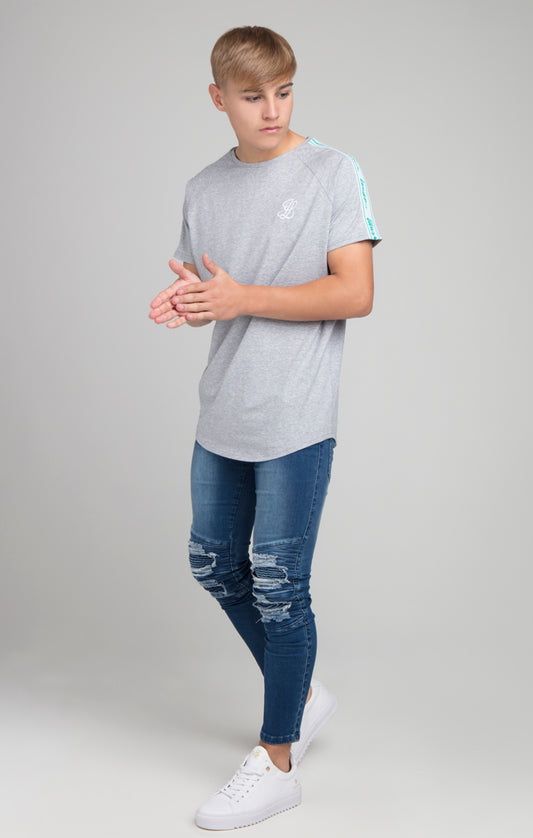Boys Illusive Grey Marl Taped T-Shirt