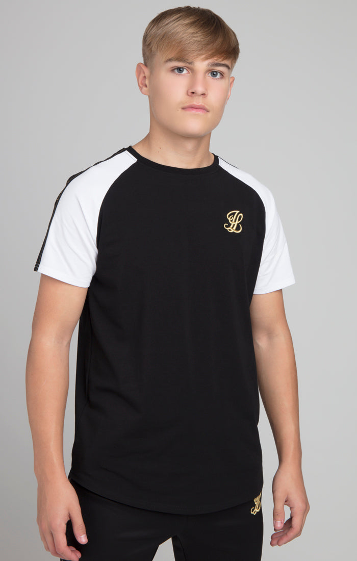 Cargar imagen en el visor de la galería, Boys Illusive Black Taped Raglan T-Shirt