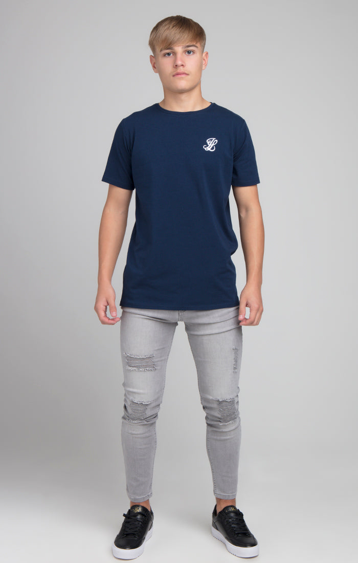 Cargar imagen en el visor de la galería, Boys Illusive Navy Essentials Short Sleeve T-Shirt (3)