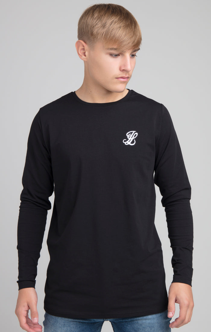 Cargar imagen en el visor de la galería, Boys Illusive Black Essentials Long Sleeve T-Shirt