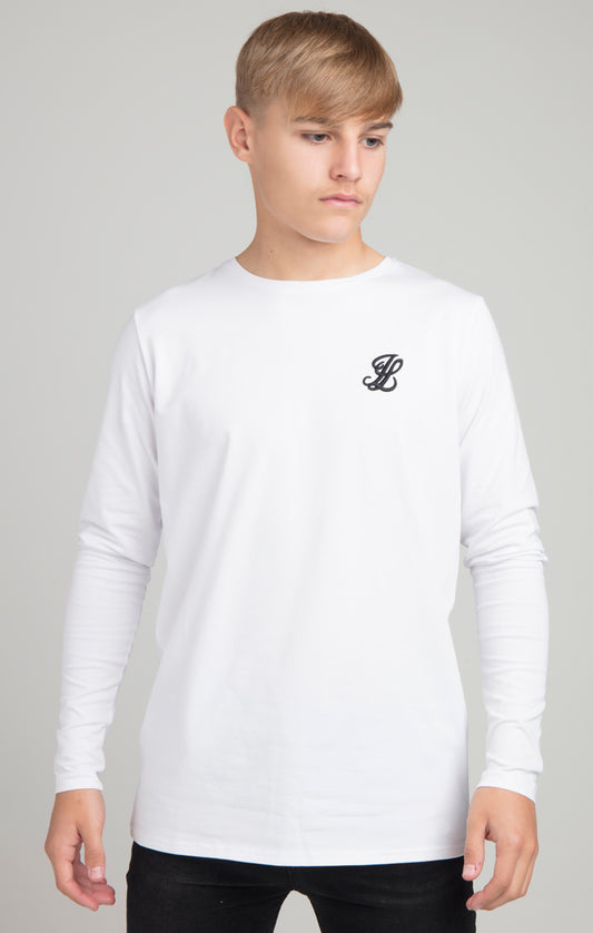 Boys Illusive White Essentials Long Sleeve T-Shirt