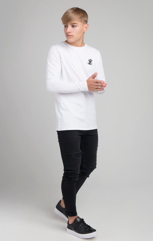 Boys Illusive White Essentials Long Sleeve T-Shirt
