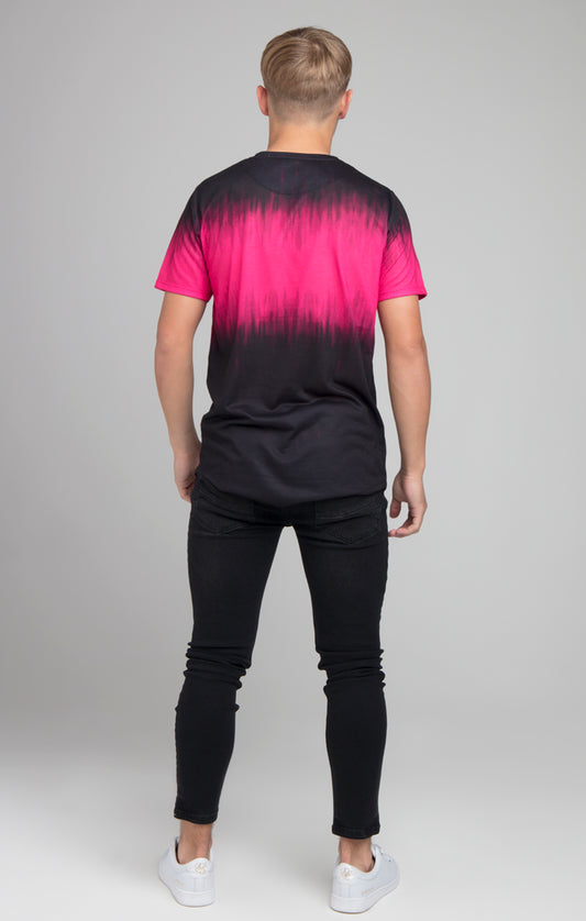Illusive London Tie Dye Fade Tee - Black & Pink