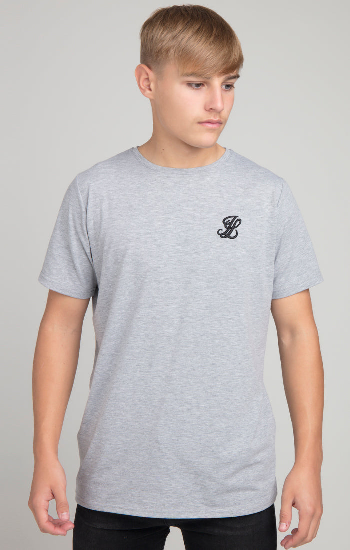 Cargar imagen en el visor de la galería, Boys Illusive Grey Marl Essentials Short Sleeve T-Shirt
