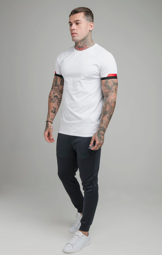 Camiseta técnica de manga corta SikSilk con puños dobles - Blanco