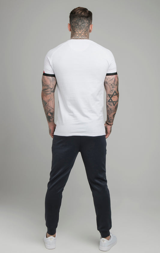 Camiseta técnica de manga corta SikSilk con puños dobles - Blanco