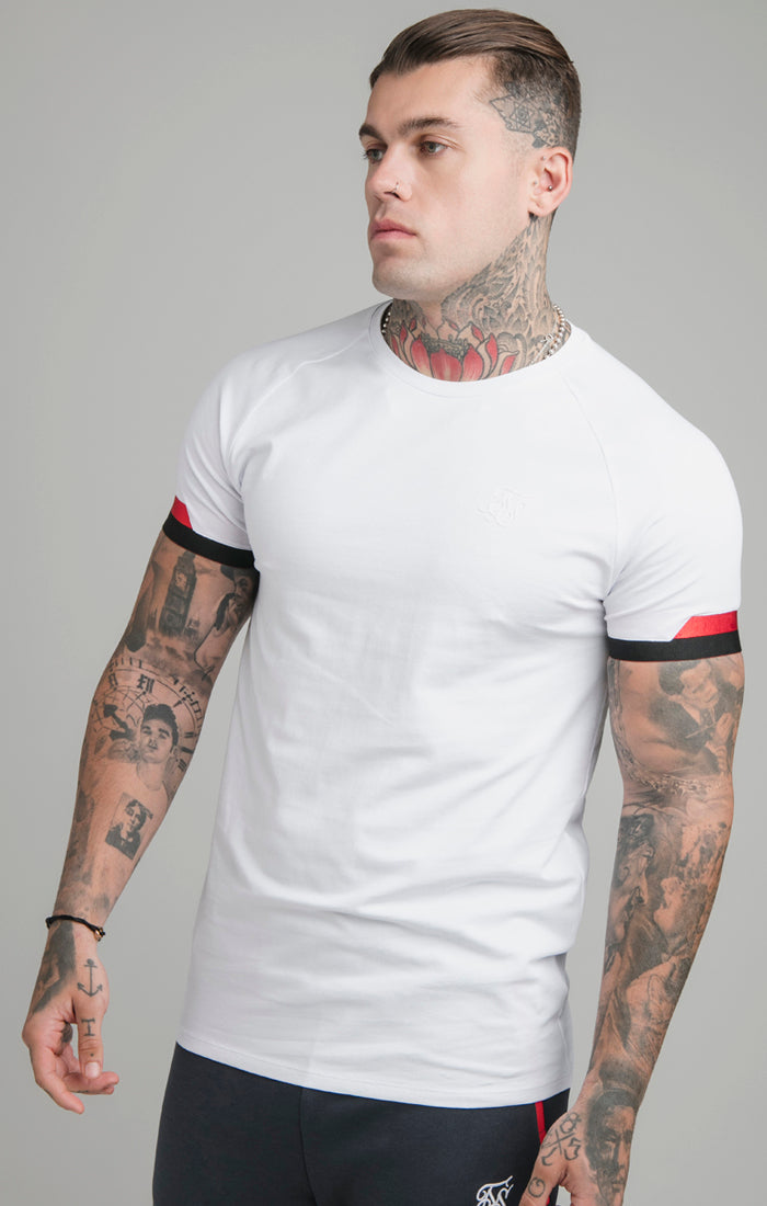 Cargar imagen en el visor de la galería, Camiseta técnica de manga corta SikSilk con puños dobles - Blanco
