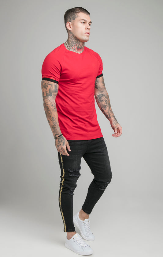 Red Dual Elastic Cuff T-Shirt
