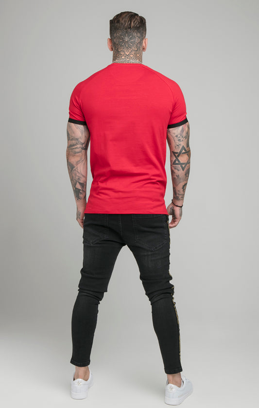 Red Dual Elastic Cuff T-Shirt