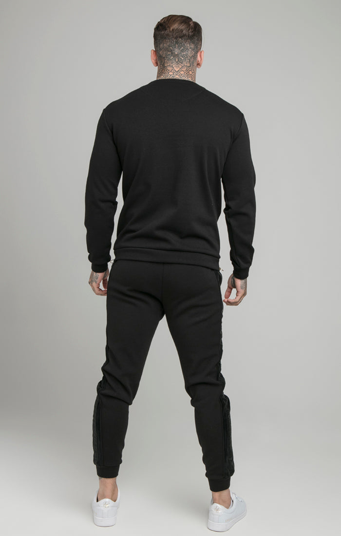 Laad de afbeelding in de Galerij viewer, Black Opulent Crew Neck Sweatshirt (6)