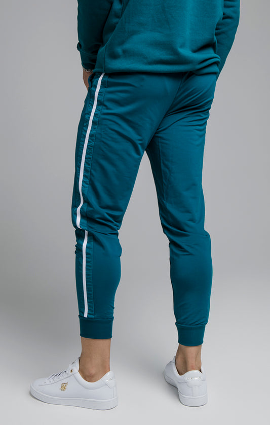 Pantalón SikSilk con cinta y tobillos ajustados - Verde azulado y Blanco