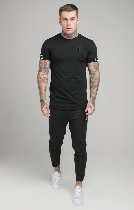 Black Short Sleeve Cuff Muscle Fit T-Shirt