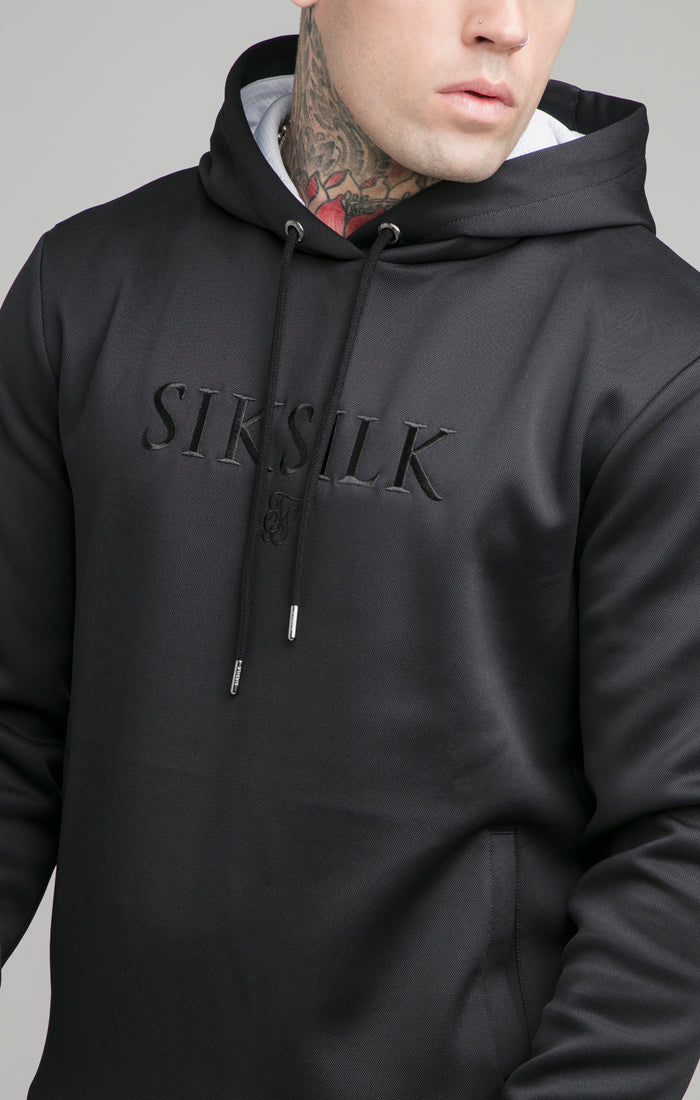 Cargar imagen en el visor de la galería, Sudadera monocromática SikSilk con capucha - Negro (1)