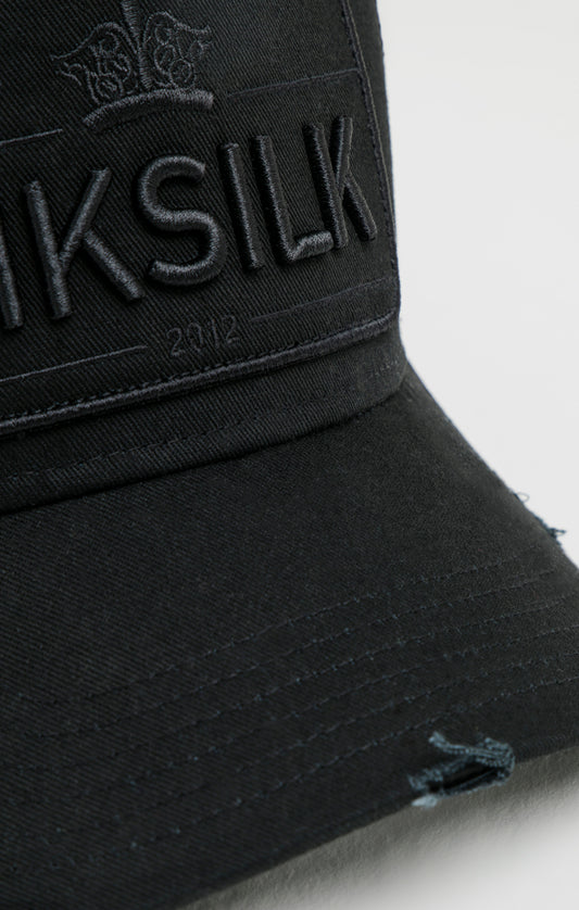 SikSilk Distressed Trucker - Black