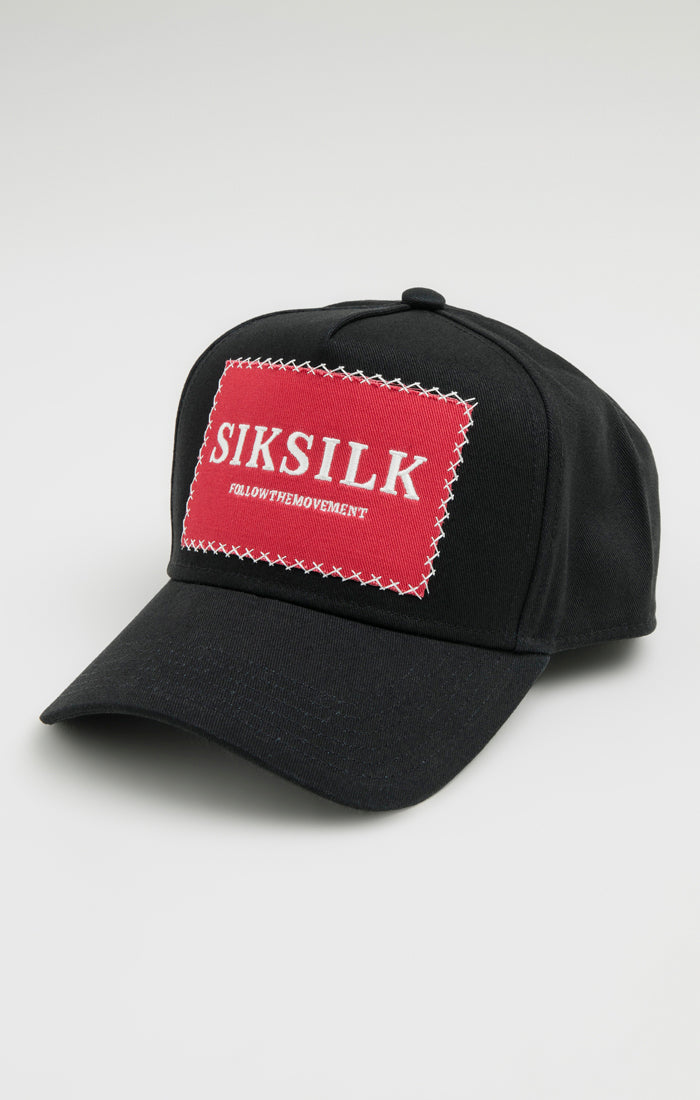 Cargar imagen en el visor de la galería, SikSilk Vintage Cross Stitch Trucker - Black