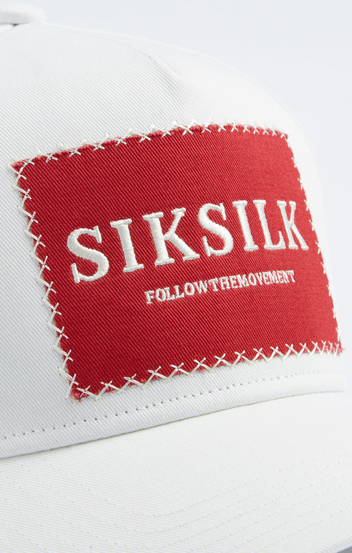 Cargar imagen en el visor de la galería, SikSilk Vintage Cross Stitch Trucker - White (3)
