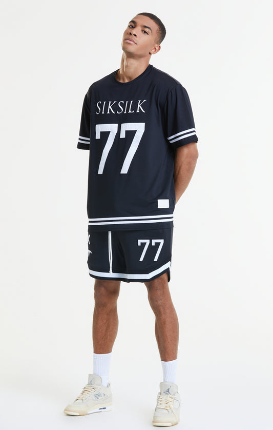 SikSilk X Steve Aoki Mesh Baseball Tee - Black & White