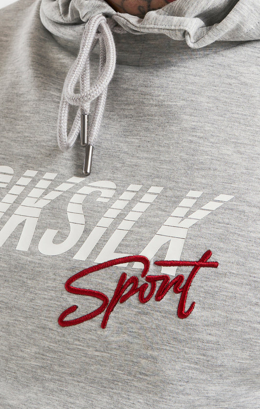 SikSilk Overhead Basic Sports Hoodie - Grey Marl