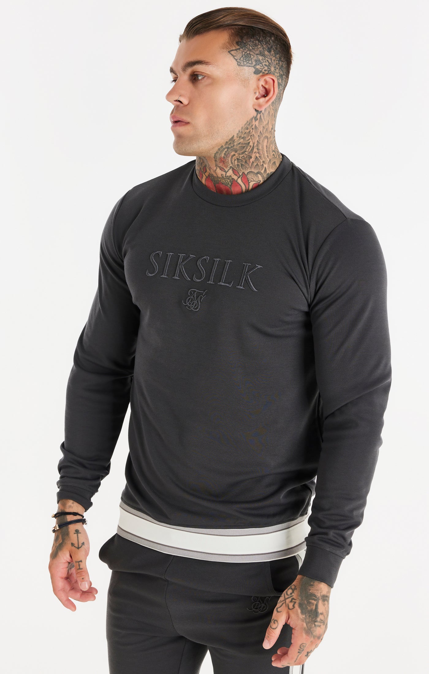 Cargar imagen en el visor de la galería, SikSilk Elevate Crew Sweater - Grey