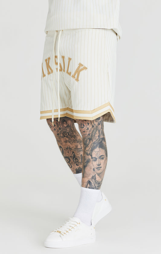 Pantalón de baloncesto SikSilk Retro clásico - Crudo y dorado