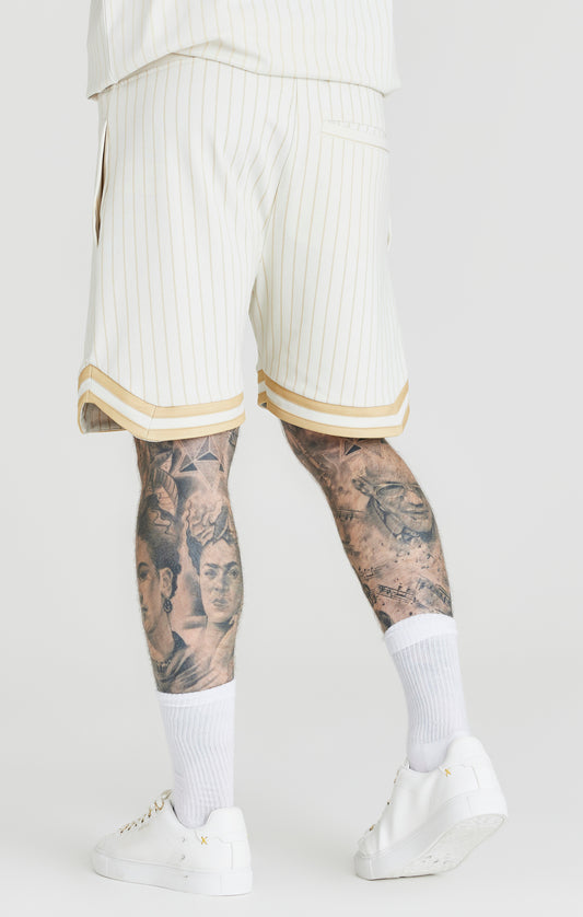 Pantalón de baloncesto SikSilk Retro clásico - Crudo y dorado