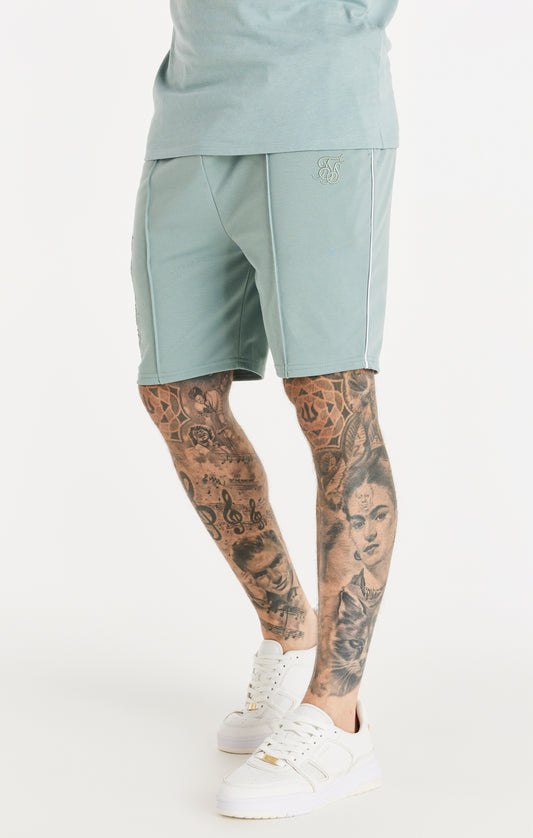 Pantalón Corto Plisado con Inscripción SikSilk - Verde Azulado
