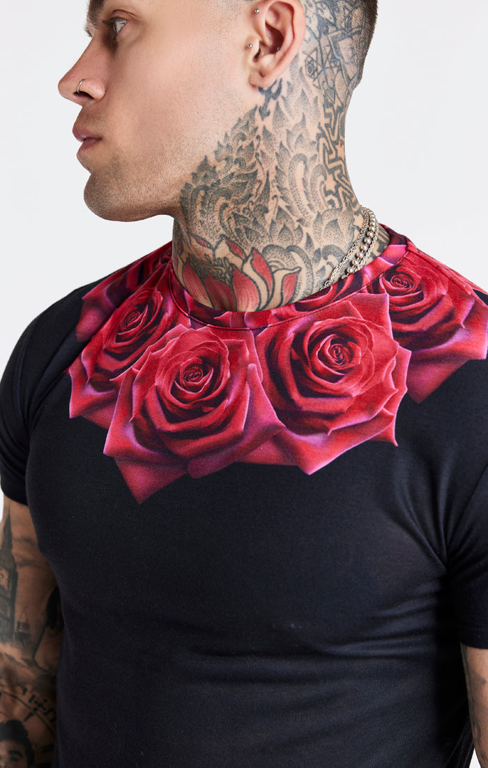 Cargar imagen en el visor de la galería, Black Rose Muscle Fit T-Shirt (1)