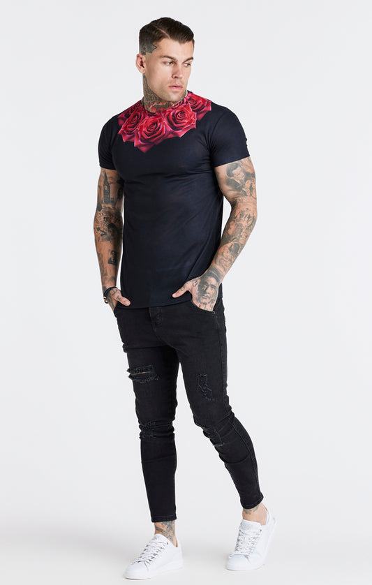 Black Rose Muscle Fit T-Shirt