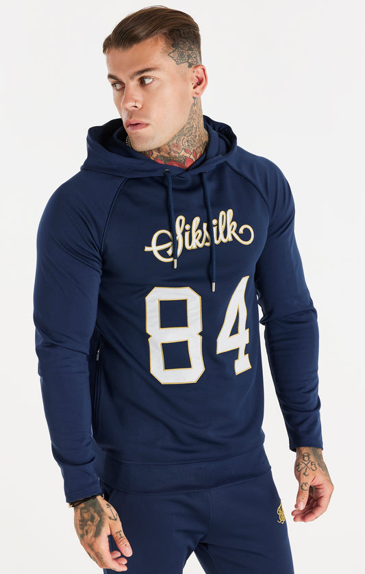Sudadera deportiva SikSilk Retro con capucha - Azul marino