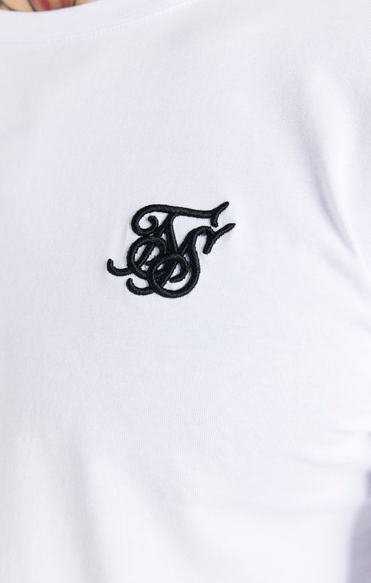 Camiseta de deporte SikSilk de manga larga - Blanco