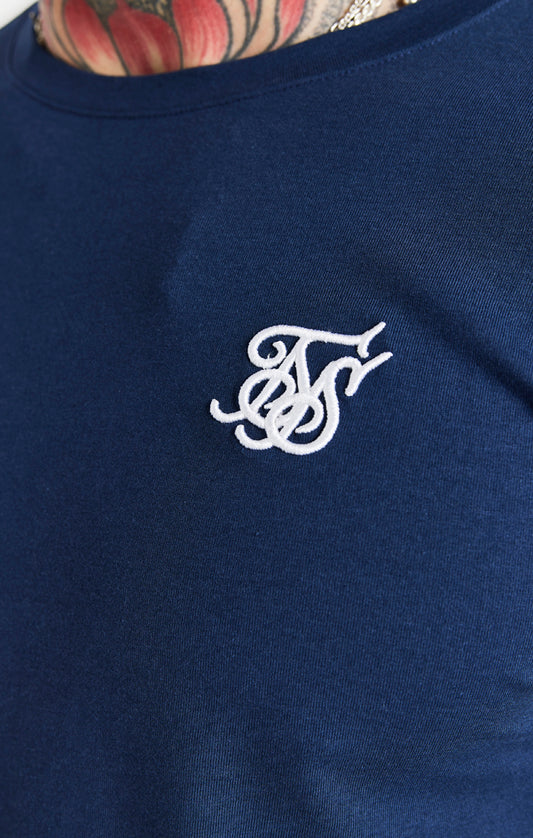 Camiseta de deporte SikSilk de manga larga - Azul marino