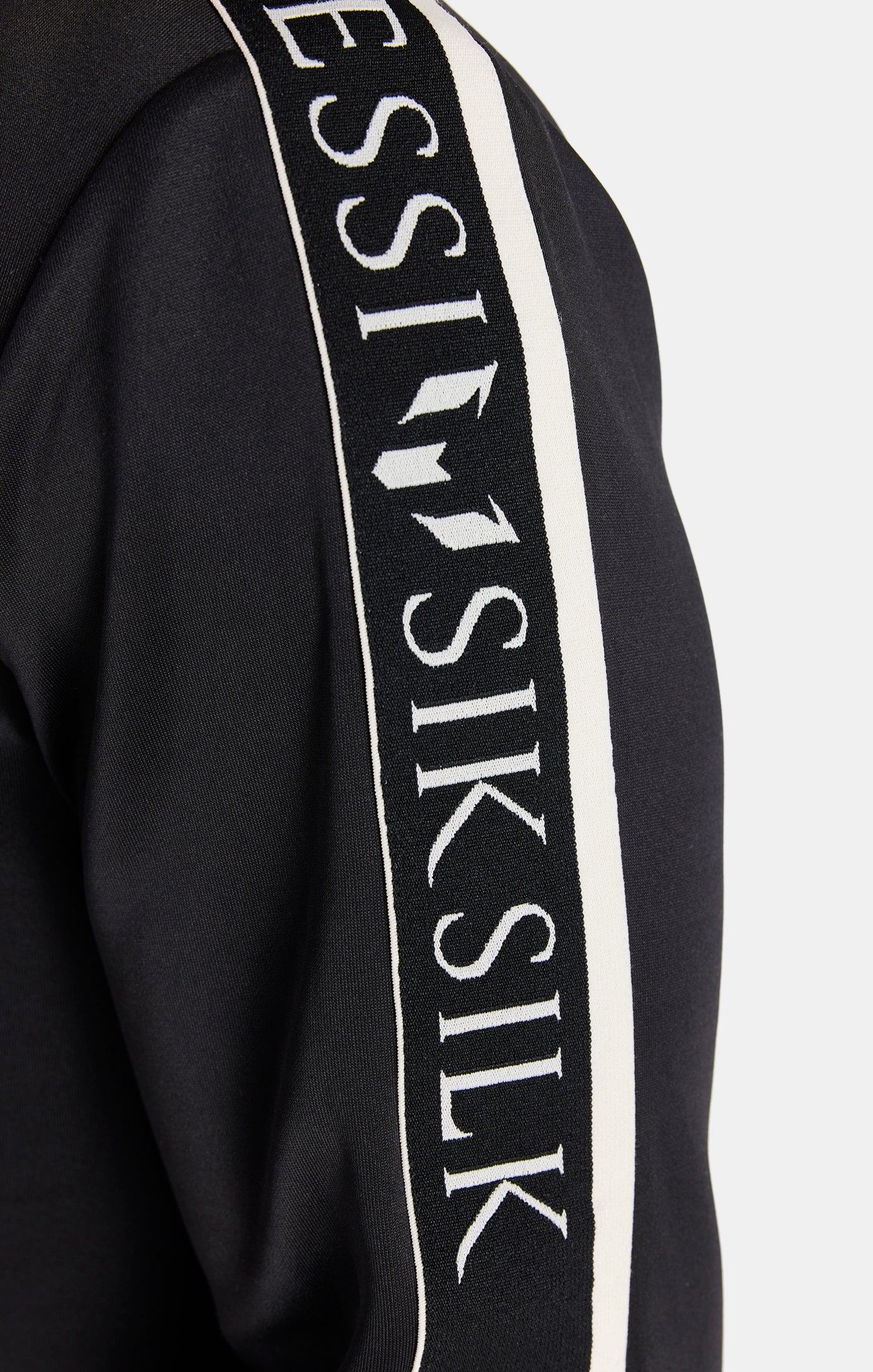 Cargar imagen en el visor de la galería, Sudadera Messi X SikSilk con capucha y cremallera cintas - Negro (3)
