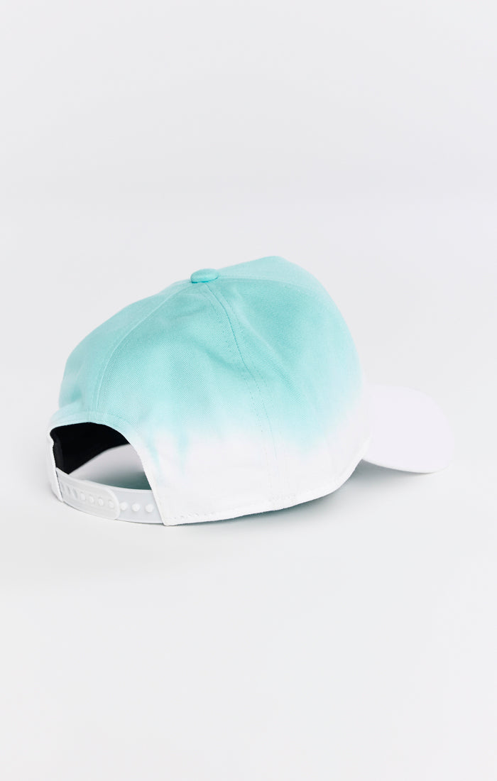 Cargar imagen en el visor de la galería, Gorra trucker SikSilk de algodón con degradado - Verde azulado y blanco (1)