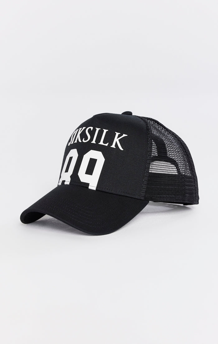 Cargar imagen en el visor de la galería, Gorra trucker SikSilk 89 con malla - Blanco y negro